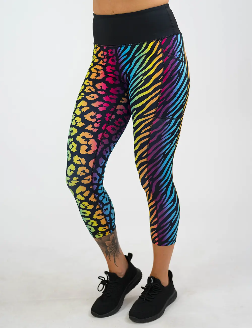 CVG Frenzy Leggings Fabric Colorful Bottom Animal Print, Polyester, Spandex, Zebra, Everyday, Stretchy
