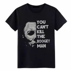 Halloween Michael Myers T-Shirt Summer Cotton Men's Women Top Tee Streetwear Loose Casual Trendy Oversized Retro Harajuku O-Neck Short Sleeve T-Shirt Unisex Menswear Distressed Graphic Big Vintage Round Neck Shortsleeve