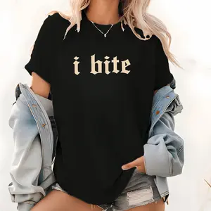 ToughTrail Gothic I Bite Sweatshirt, Funny Girls Crewneck, Sarcastic Women Long Sleeve Pullover, Meme Sweater, Humor Outfits, Funny Gift For Her Fabric