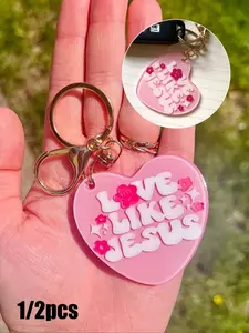 Heart Keychain Like Jesus, Perfect Gift for Religious People, Backpack Accessory, Wallet Charm, Car Key Ring, Mother's Day Present