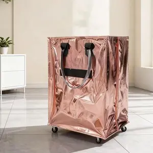 Haoken Supermarket Shopping Cart Bag, Thick Woven Waterproof Pull Bag, Grocery Bag Carrier, Perfect for Christmas, Halloween, Summer, Winter, Valentine's Day