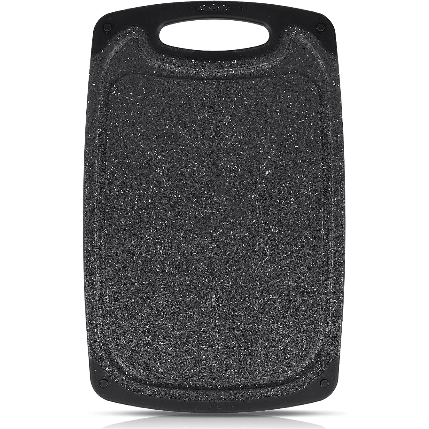 12.5 x 7.7 Inches Rectangular Plastic Chopping Board, Food-Grade PP Meal Prep Cutting Board, Bisphenol A (BPA)-Free Eco-Friendly, Non-Slip, Juice Groove, Dishwasher Safe, Double-Sided, Lightweight Dark Grey Kitchen Tool