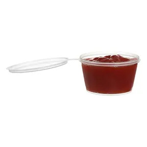 EcoQuality [2000 Pack] 3 Oz Leak Proof Plastic Condiment Souffle Containers with Attached Lids - Portion Cup with Hinged Lid Perfect for Sauces, Samples, Slime, Jello Shot, Food Storage & More!