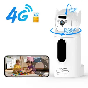 4G LTE Wireless Indoor Security Camera, No WiFi Needed, 1080P HD, 360° Pan Tilt View, PIR Motion Alerts, 2-Way Audio, Long Battery Life, 4G SIM Unlimited Data Plans, Color Night Vision, SD & Cloud Storage, Pet & Baby Monitor