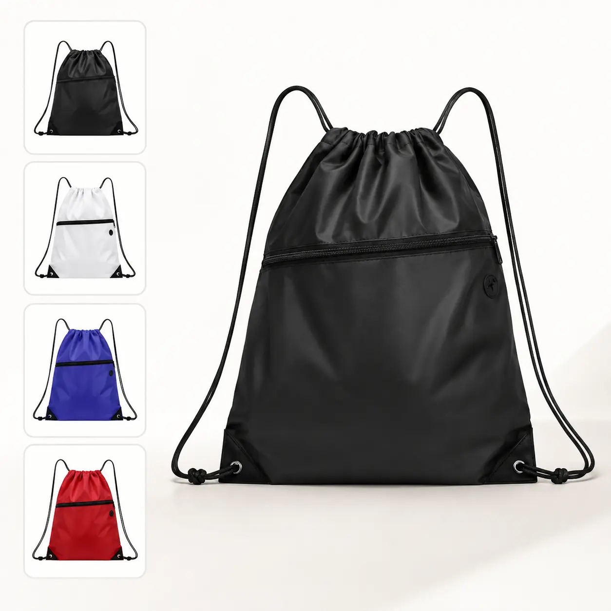 1Pcs/4Pcs Waterproof Drawstring Backpack with Zipper Pocket, Gym String Bag for Women & Men, Lightweight Sports Backpack for Travel, Beach, School, Workout, Hiking, Everyday Carry | Viral TikTok Made Me Buy It