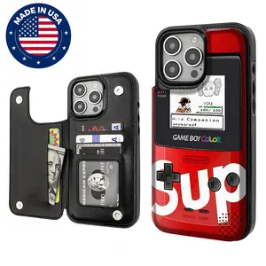 SUP Game Consoles Aesthetic Design Pattern Casing For iphone 16 15 14 13 12 Plus Pro Max Flaunt Mobile Phone Case TPU Pu Leather Card Holder Drop Protection Shockproof Protector Vintage unique Fashion Trend Anti-scratch Stylish Smartphone Cover