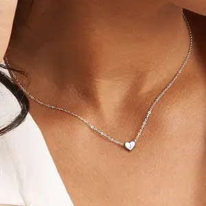 ChicSilver S925 Silver Initial Heart Pendant Necklace Letter Alphabet AtoZ 925 Sterling Silver Necklace Dainty Casual Daily Minimalist High Polish Gift Jewelry for Women