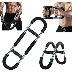 Twister Arm Exerciser Adjustable Spring Workout Bar for Forearm Triceps Chest Strengthener Portable Home Fitness Equipment U60-120lbs Kit