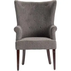 Seville Fabric Upholstered Wingback Accent Chair in Gray with Elegant Design and Comfortable Seating Experience