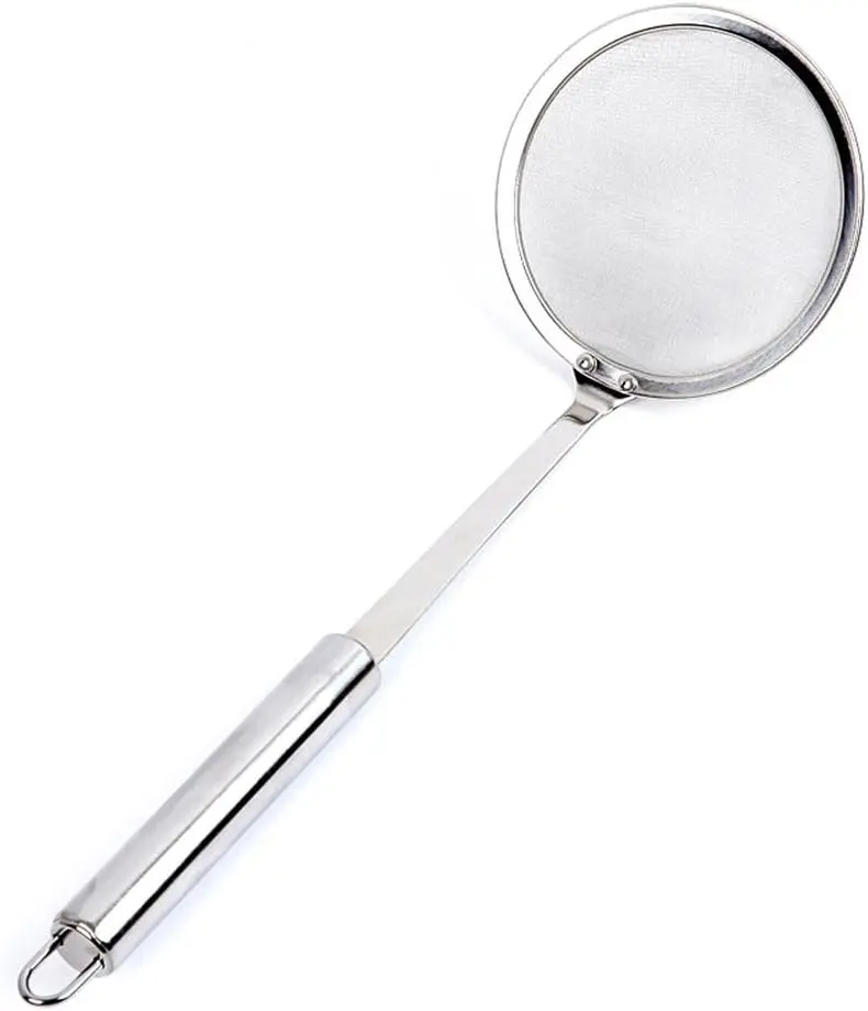 Hot Pot Fat Skimmer Spoon - Stainless Steel Fine Mesh Strainer for Skimming Grease and Foam