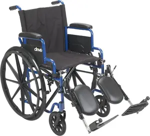 Blue Streak Wheelchair with Flip Back Desk Arms, Elevating Leg Rests, 16 Inch Seat