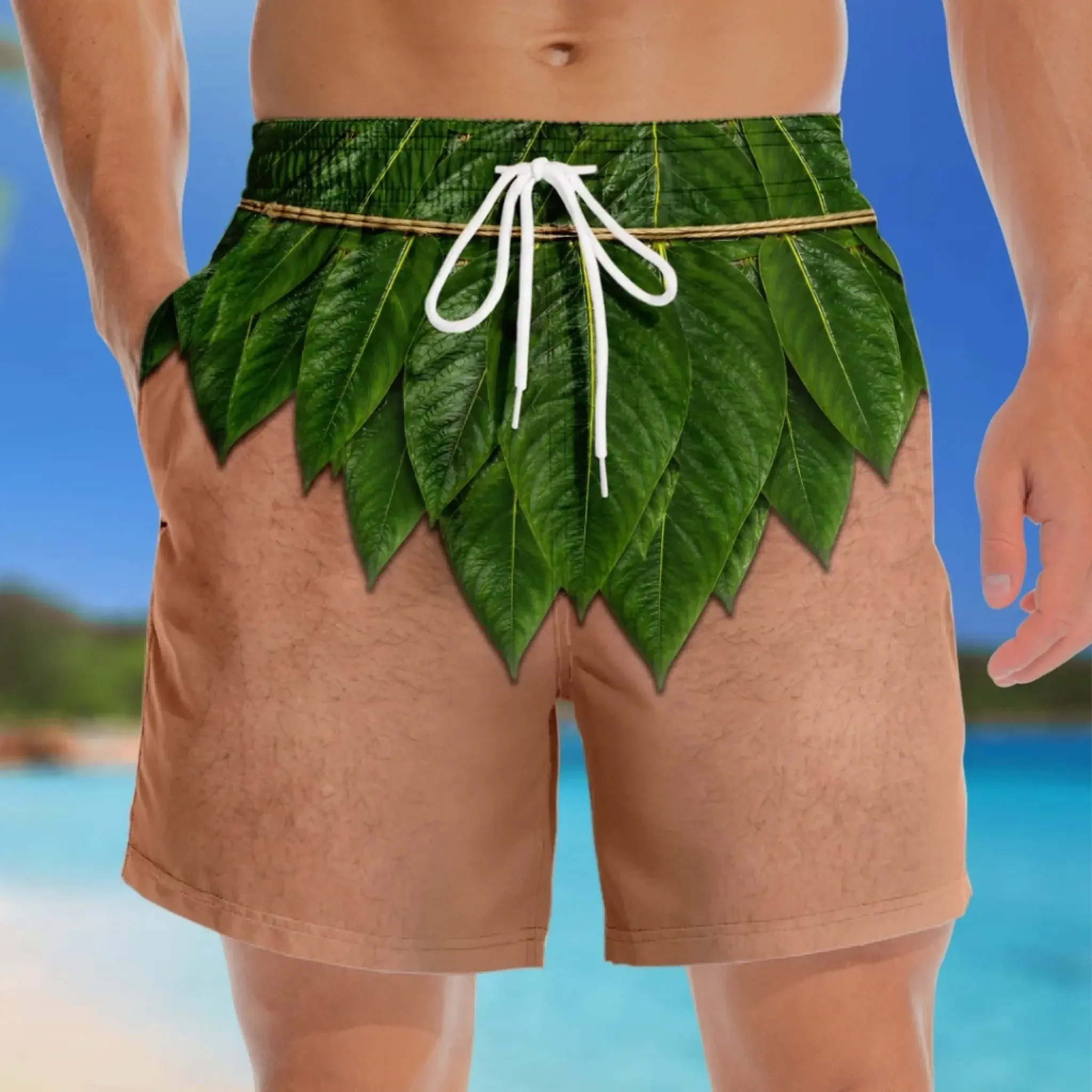 Custom Funny Men's Swim Trunks - Personalized Summer Vacation Beach Shorts, "Maximum Confidence" Gift for Him with Skin Tone Choice
