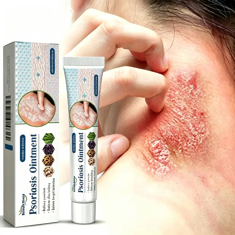 Herbal Psoriasis Ointment - Natural Body Care Cream for Itchy Flaky Skin, Daily Soothing Topical Relief for Dry Scaling, Skin Discomfort & Fungal Irritation