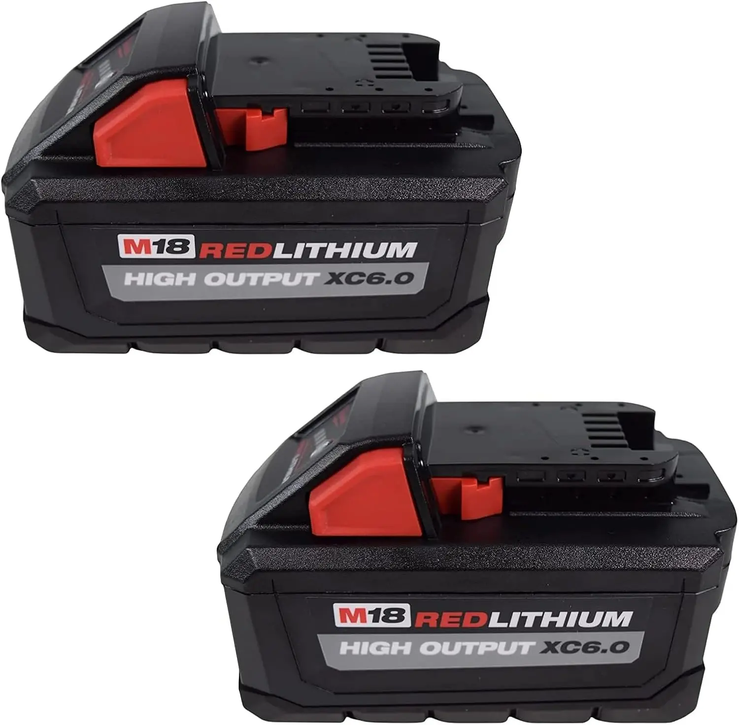 Milwaukee M18 High Output Lithium Replacement Batteries, 48-11-1862 2-Pack 18V 6Ah Fade-Free Power Tool Batteries for M18 Tools & Tradesmen (48-11-1865 x 2)