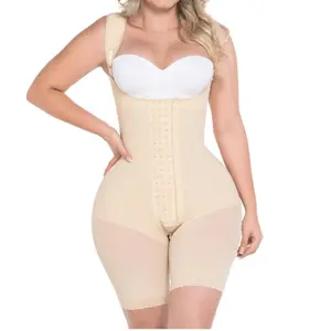 Fajas MYD 0489 – Post-Surgery Mid-Thigh Bodysuit | Colombian Shapewear for Hourglass & Guitar Body Types