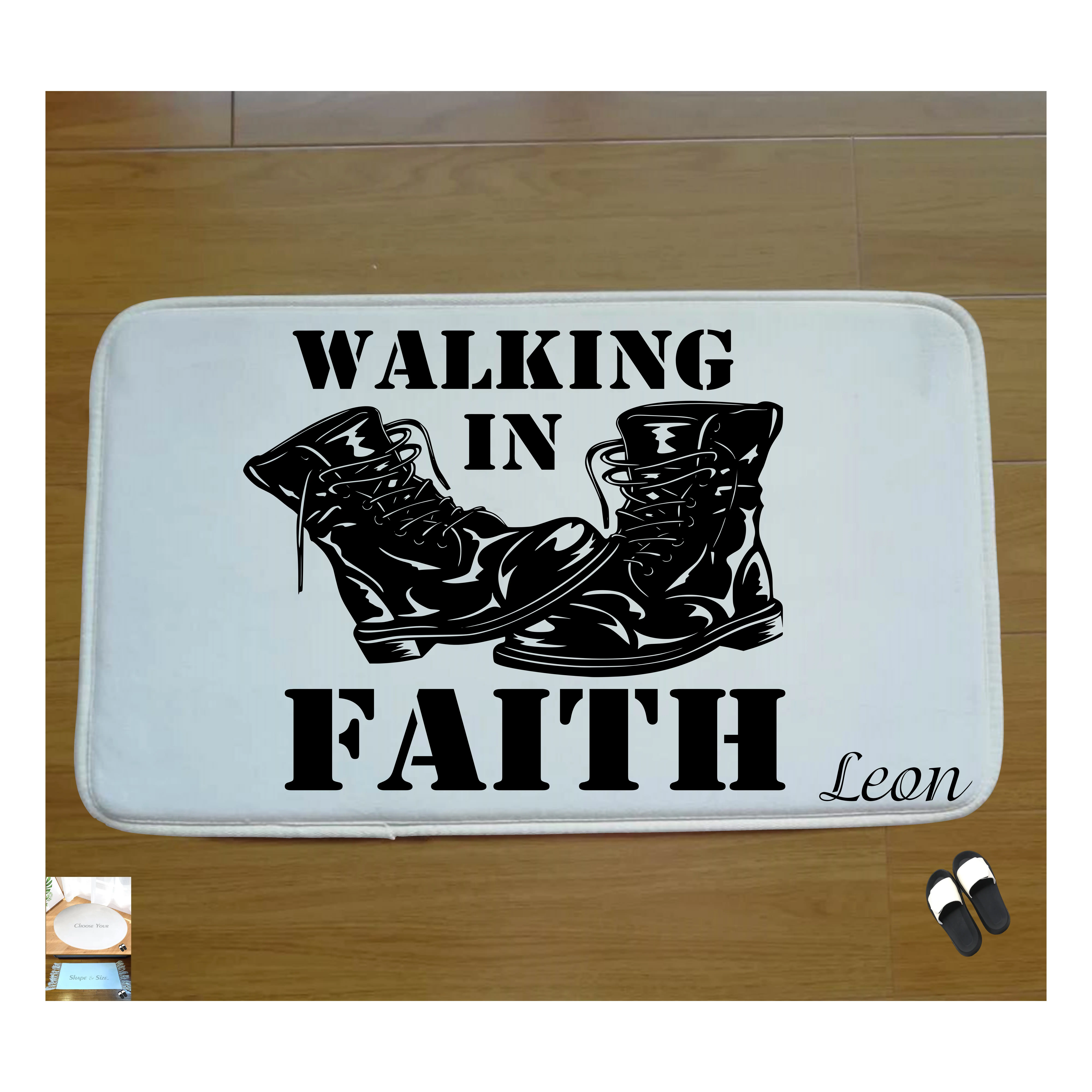Customized Prayer Mat with Bible Verse & Your Name, Anti-Skid Base, Bedside Comfort Gift for Daily Devotion, Ideal for Family and Friends