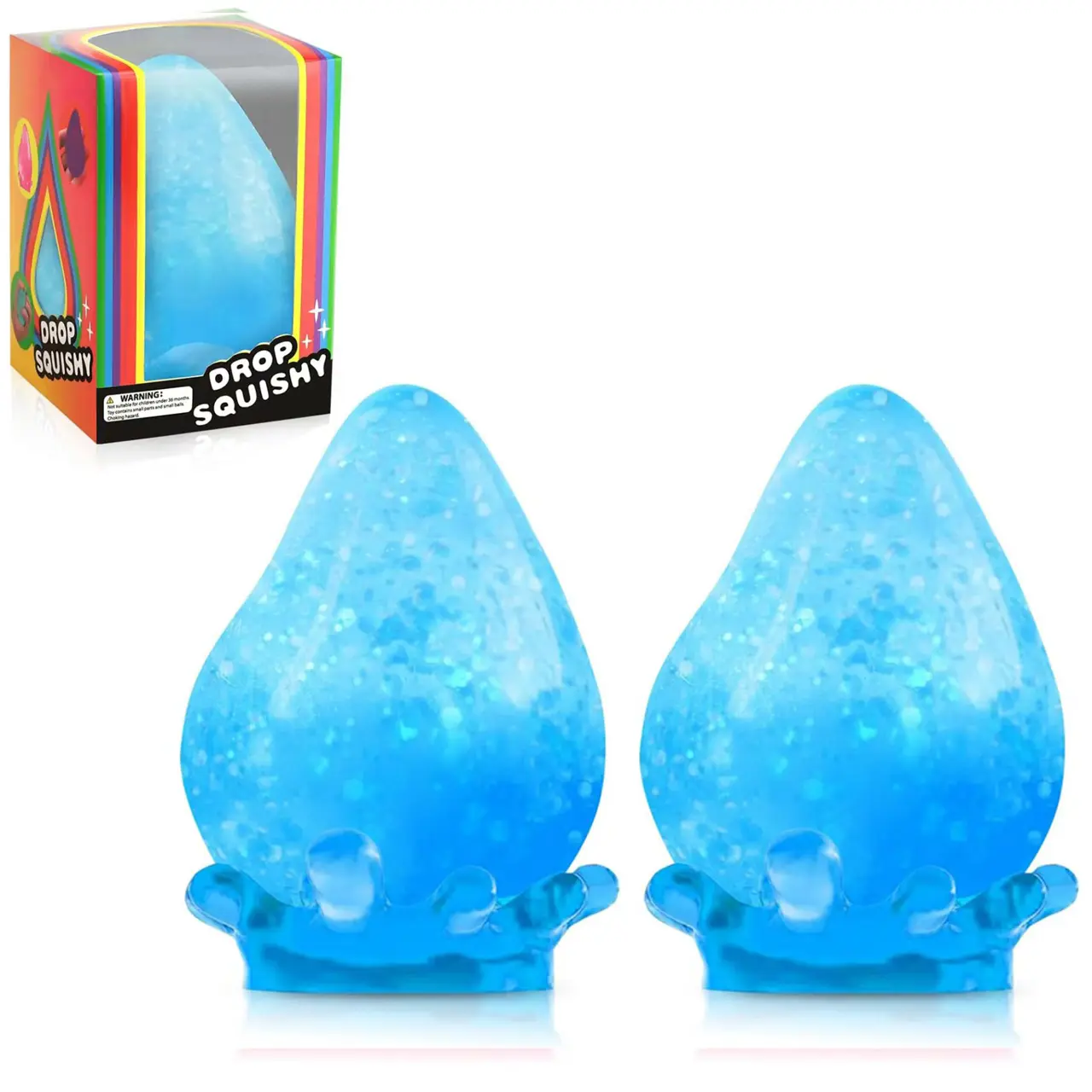 1 pc Palm-Sized Water Drop Shape Squishy Stress Relief Ball with Base - Heart Shape Sugar Design, Sensory Friendly Stress Relief Decoration, Fine Motor Skills Toy for Autism, Mental Health Awareness Fidgets