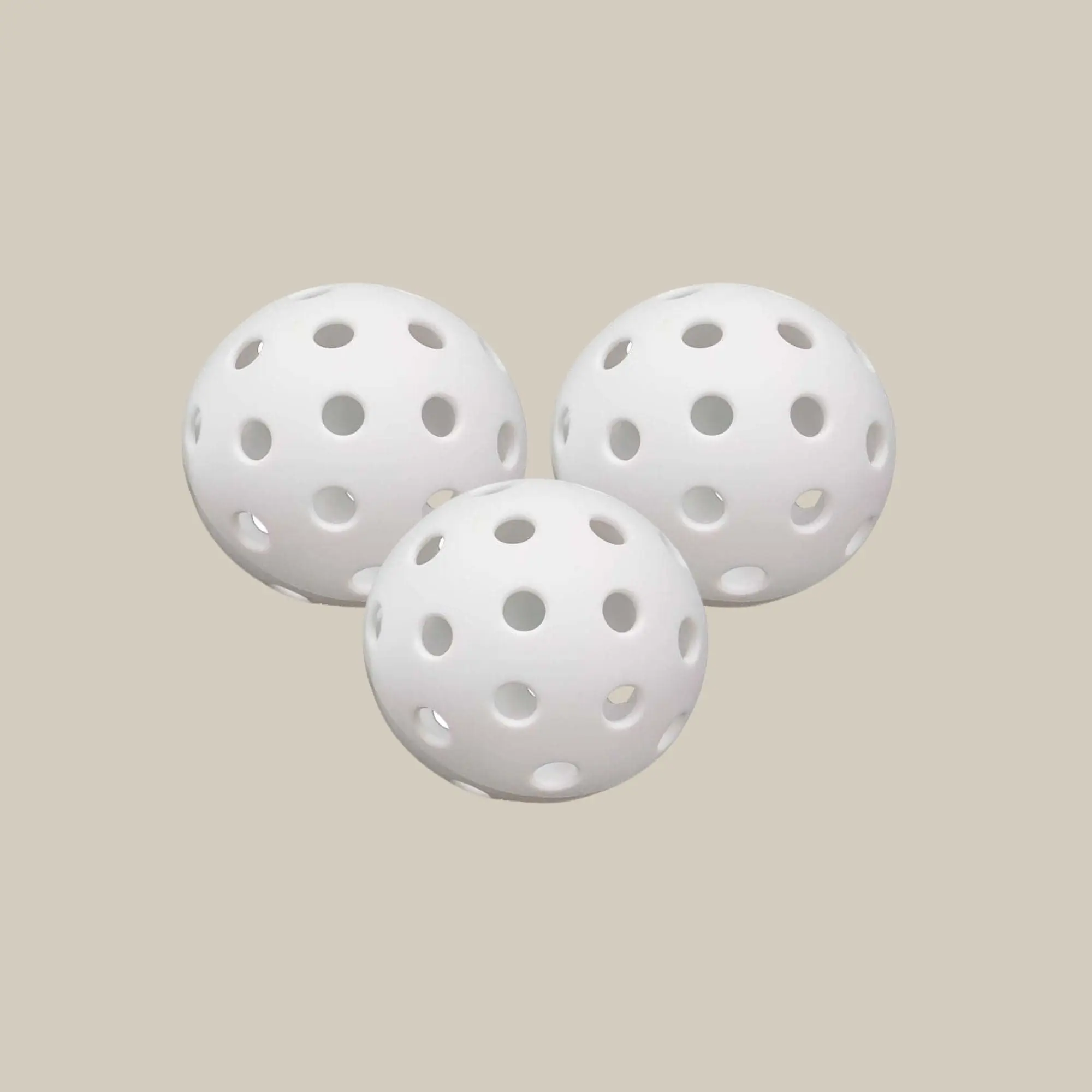 Unisex White Hybrid Pickleballs - Sturdy Surface, Durable, Standard Size, Set of 3 for Indoor/Outdoor Paddle Tennis