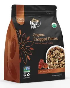 Royal Palm Organic Chopped Dates 16oz – 100% Organic, Natural Diced Dates, Non-GMO, No Added Sugar, Kosher, Vegan, Gluten-Free, Paleo, Healthy Dried Fruit for Baking, Cooking, Snacking, Smoothies & Salads