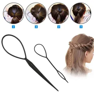 2pcs Hair Braiding Tool Set, Magic Tail Loop Hair Kit, Hair Styling Accessories for Women & Girls, Easy-To-Use Heatless Hair Tools, French Twist Hair Tool