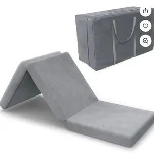 Tri Folding Mattress with Storage Bag 4" Foldable Mattress  Topper Floor  Mattress, Guset Bed with Machine Washable Cover and  Lining, CertiPUR-  31 x 75 Inch