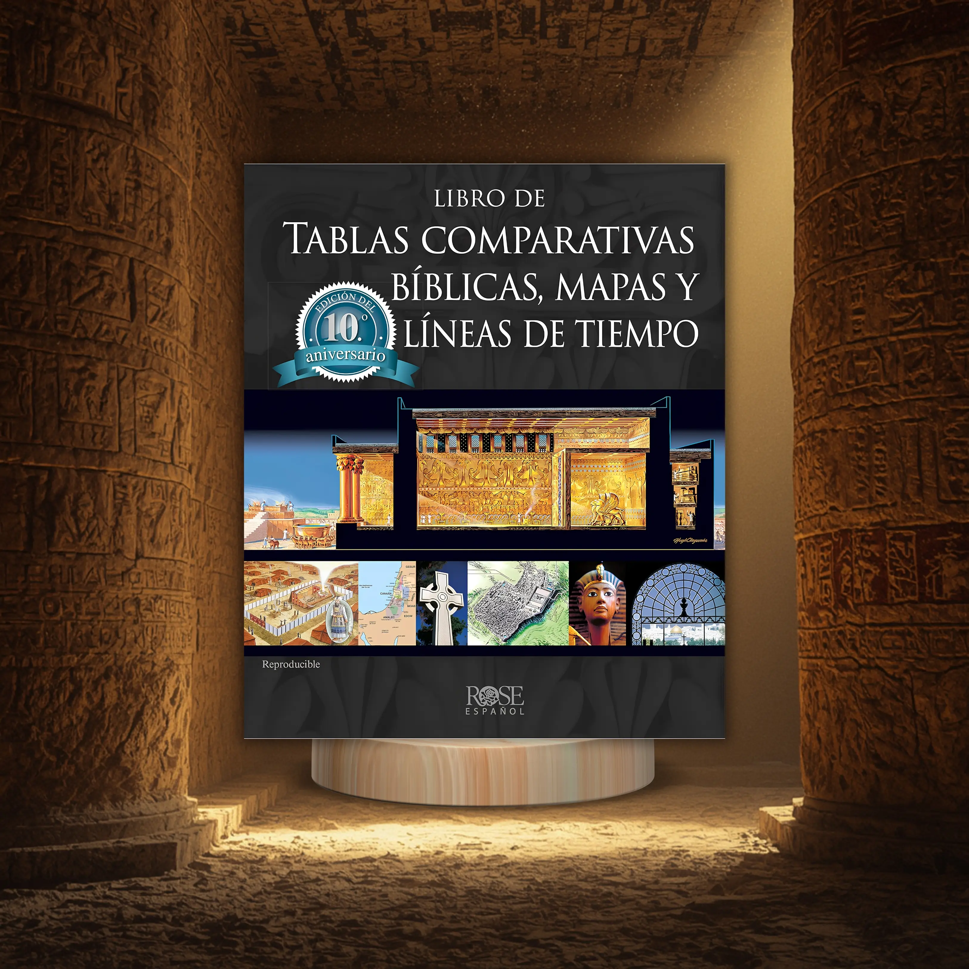 Rose Publishing 10th Anniversary Updated Edition Hard Cover Spanish Bible Study Book - Over 200 Charts, Maps, Timelines, Bible Tabs, Spiritual Awakening Guidebook, Genealogy of Jesus, 226 Pages for Home Use