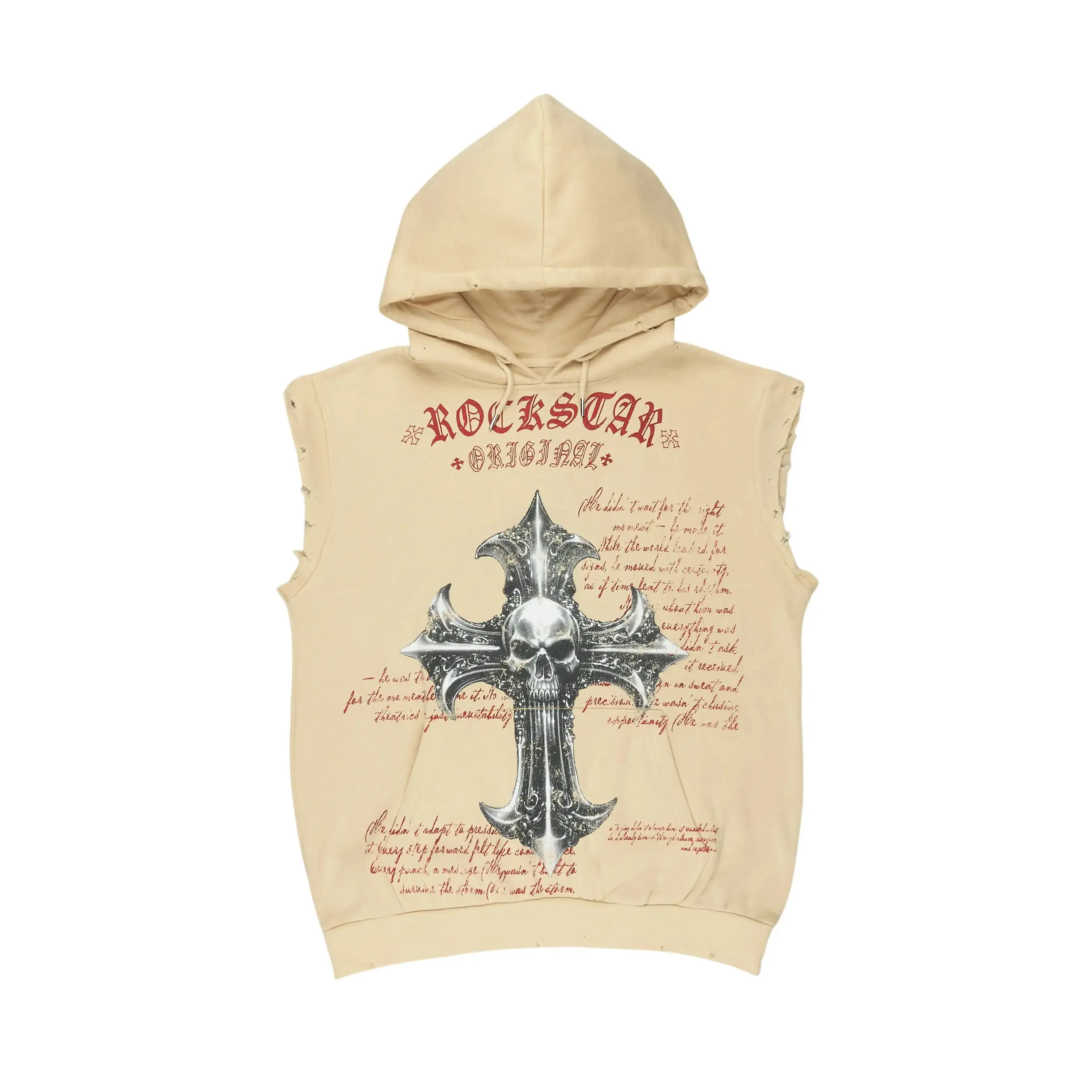 Bowman Beige/Multi Cut Sleeve Hoodie