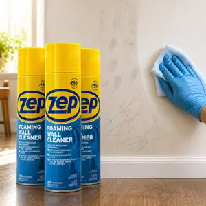 ZEP 18 oz. Foaming Wall Cleaner Household, Safe Foam Cleaner for Walls & Painted Surfaces, ZEP Formula Won‘t Damage Paint or Finishes, Quickly Cleans Grime Without Rinsing, No Residue Left on Walls Woodwork Tile
