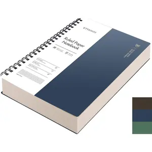 A4 Spiral Notebook College Ruled Lined Journal, 11.2" X 8.27", 300 Pages/150 Sheets, 100gsm Thick Paper, Waterproof Softcover, Twin-Wire Binding, for School Work Business Writing-Blue