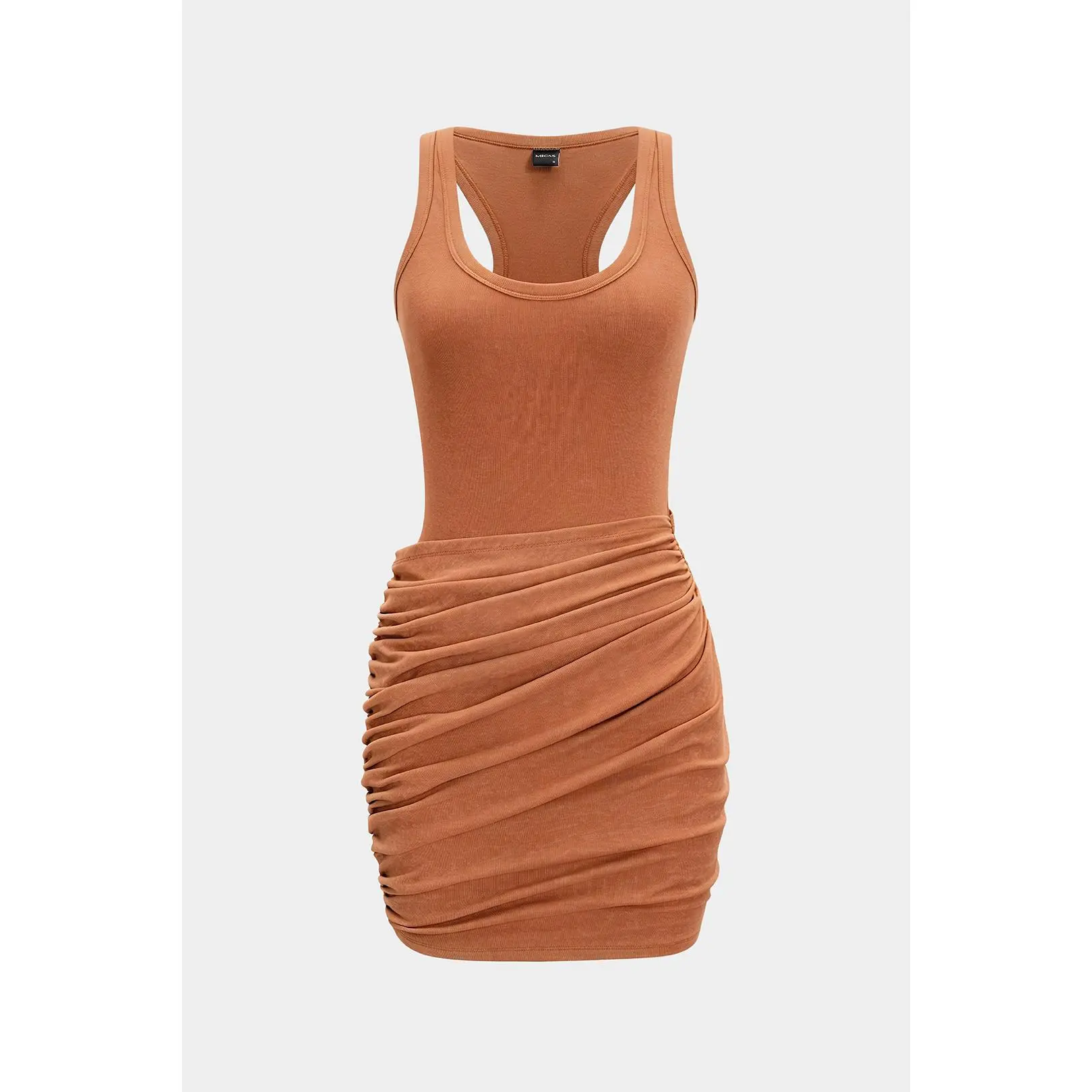 Ruched Tank Sleeveless Mini Dress