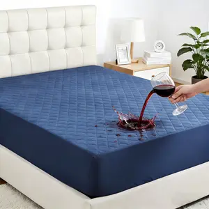 Raybee Waterproof Mattress Protector Queen Size, Washable & Durable Mattress Cover, 6-16'' Deep Pocket Mattress Pad , Fitted Sheet For Bedroom, Guest Room, Collage Dorm,Hotel,Dust Proof