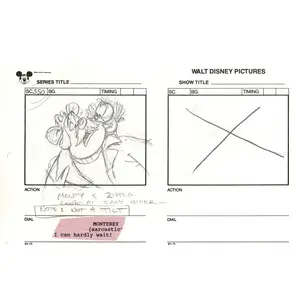 Chip n Dale Rescue Rangers Original Production Animation Storyboard Walt Disney FIRST EPISODE 1988 A53