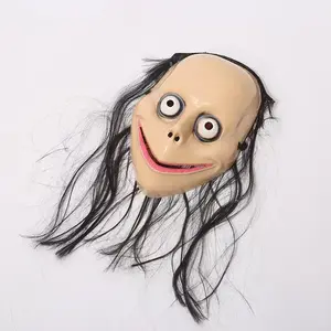 Horror Long Hair Headgear Mask, Halloween Costume Accessory, Ghostly Makeup Party Prop, Fun and Spooky Face Covering