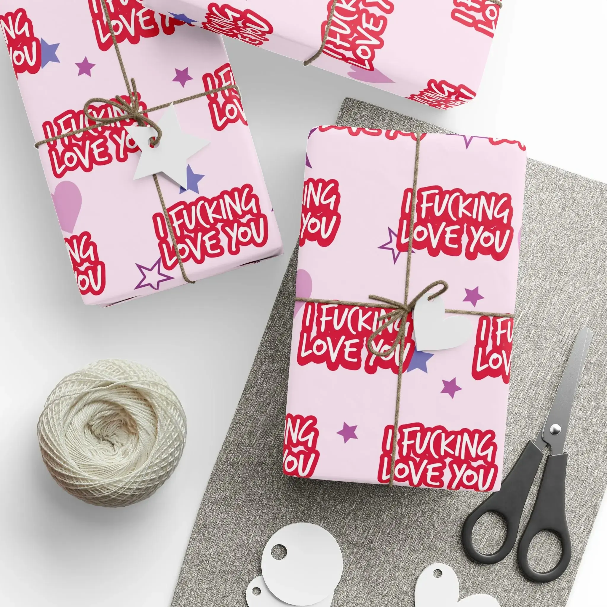 I Fuckin Love You Wrapping Paper, Valentine I Fuckin Love You Wrapping Paper, Cute Valentine Gift Wrap