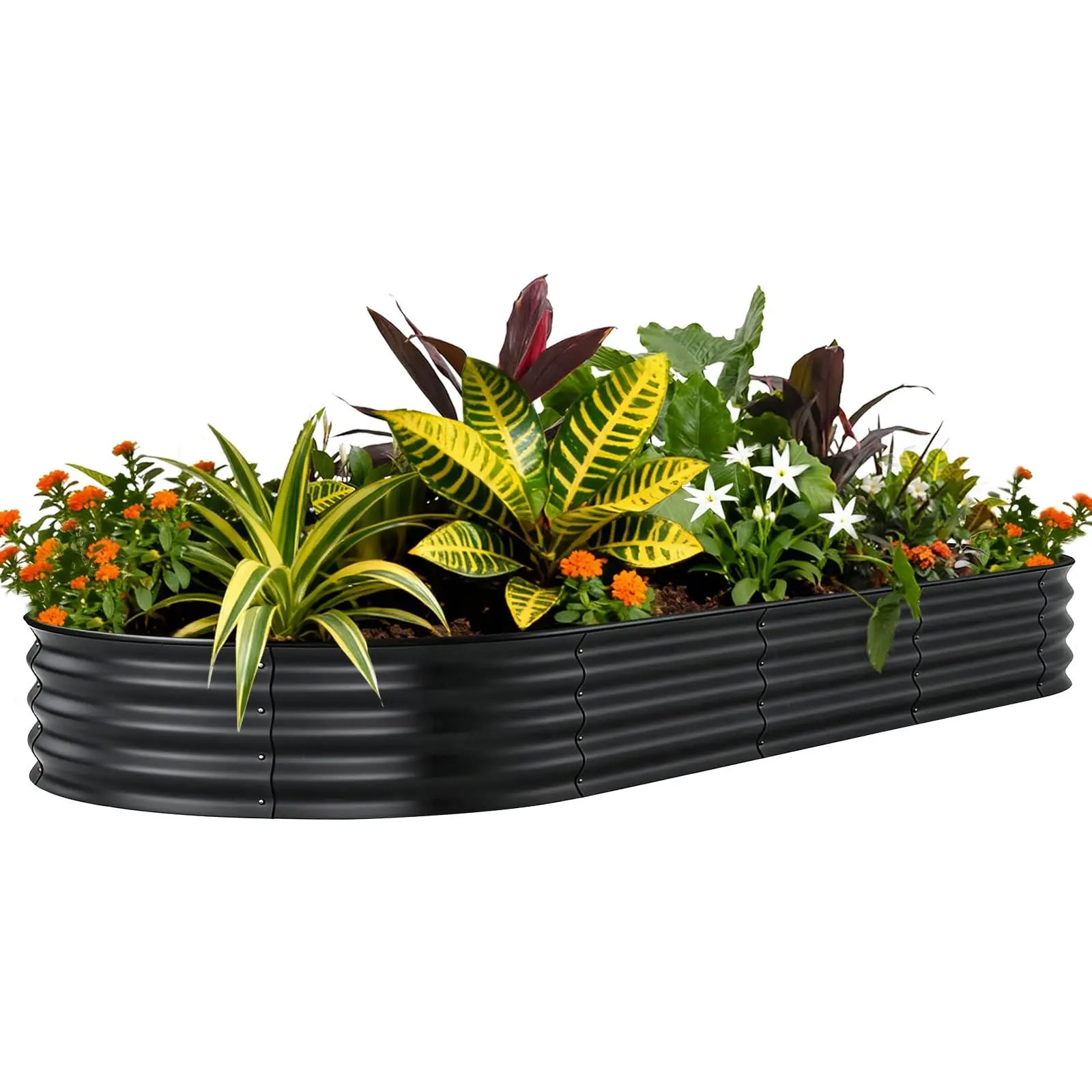 Galvanized Raised Garden Bed Outdoor, 8x4x1 ft Metal Planter Box for Flowers Vegetables, Rust-Resistant Raised Garden Beds for Gardening, Easy Assembly Outdoor Garden Box & Planters, Gray