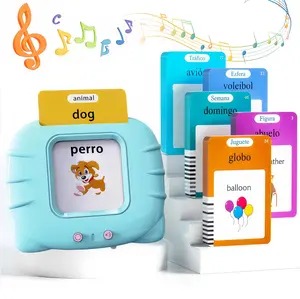 KIDGENIUS Musical Pocket Speech Toy | 224 Bilingual English Spanish Flash Cards | Travel Learning Toy for Kids 1-8