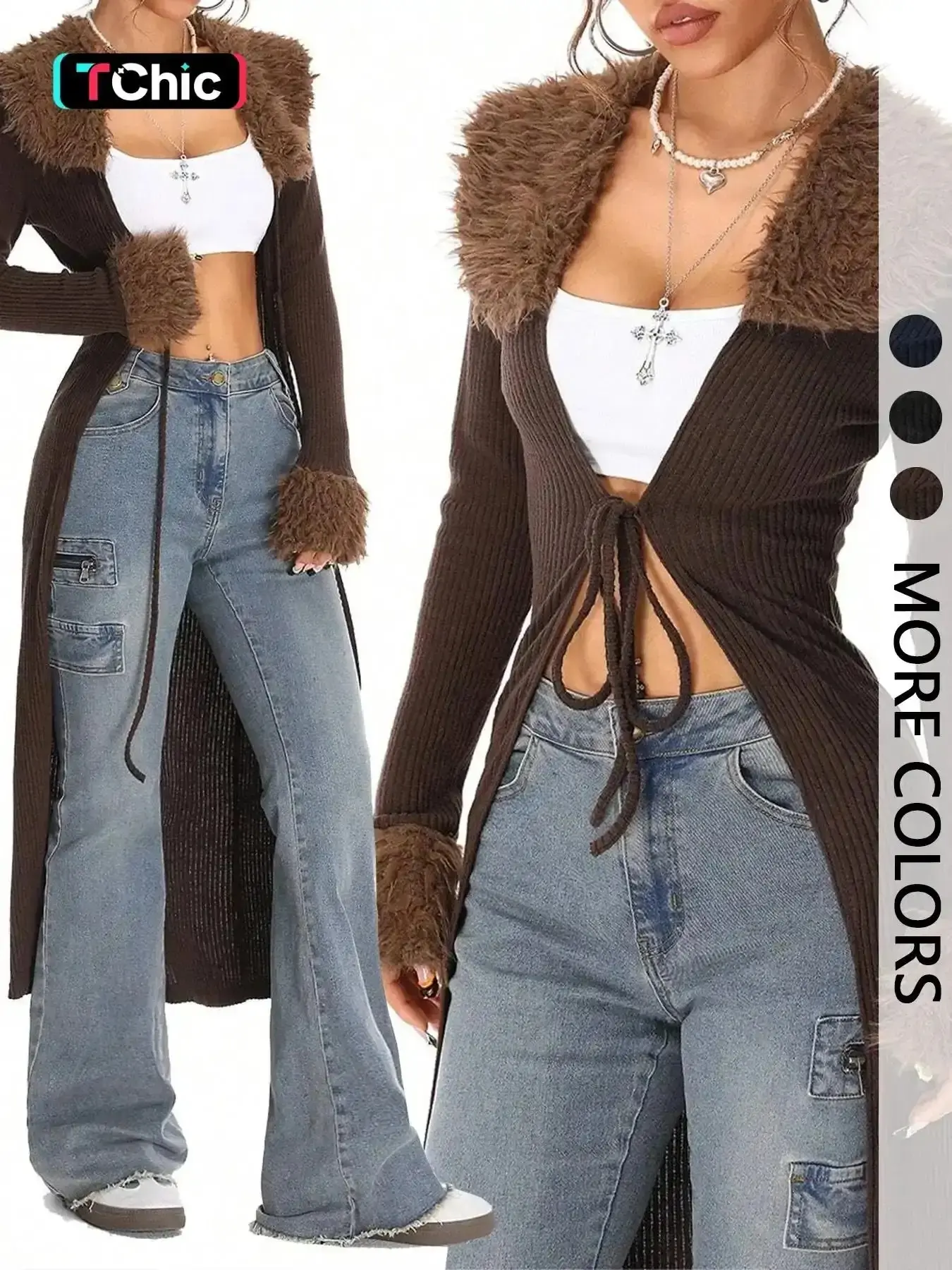 Women's Long Sleeve Knit Cardigan, Fashion Vintage Casual Plaid Pattern, Fitted Medium Fabric, Fall & Winter Outerwear, Knitwear