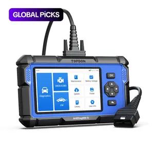 TOPDON AD600S OBD2 Scanner, Code Reader, Digital Automotive Tester, Automotive Scan Tool for ABS/SRS/AT/Engine, 9 Reset Services, Oil/Brake/BMS/SAS/DPF/TPMS/ETS Reset/ABS Bleeding/Injector Coding, Free Lifetime Upgrade, Car Voltage Tester