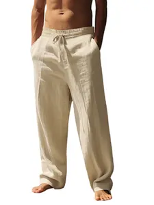 Summer Bestseller Men's Linen Breathable Casual Pants, Loose Straight Leg, Comfortable for Vacation and Commute, All Seasons Wear