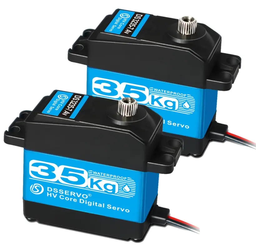 Pack of 2 RC Servo 35KG Steering Servo 7.4V Digital Motor Stainless Steel Gear High Torque Waterproof for DIY Robotic RC Cars 180 Degree
