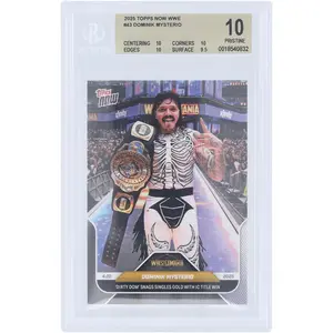 Dominik Mysterio WWE 2025 Topps Now Dirty Dom' Snags Singles Gold With IC Title Win #43 BGS Authenticated 10 Card - 10,10,10,9.5 Subgrades