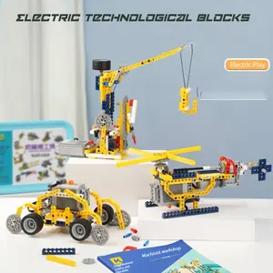 Unleash Creativity! 2023 Upgraded STEM Electric Building Blocks - 300+ Motorized Shapes, 530PCS Engineering Kit for Teens