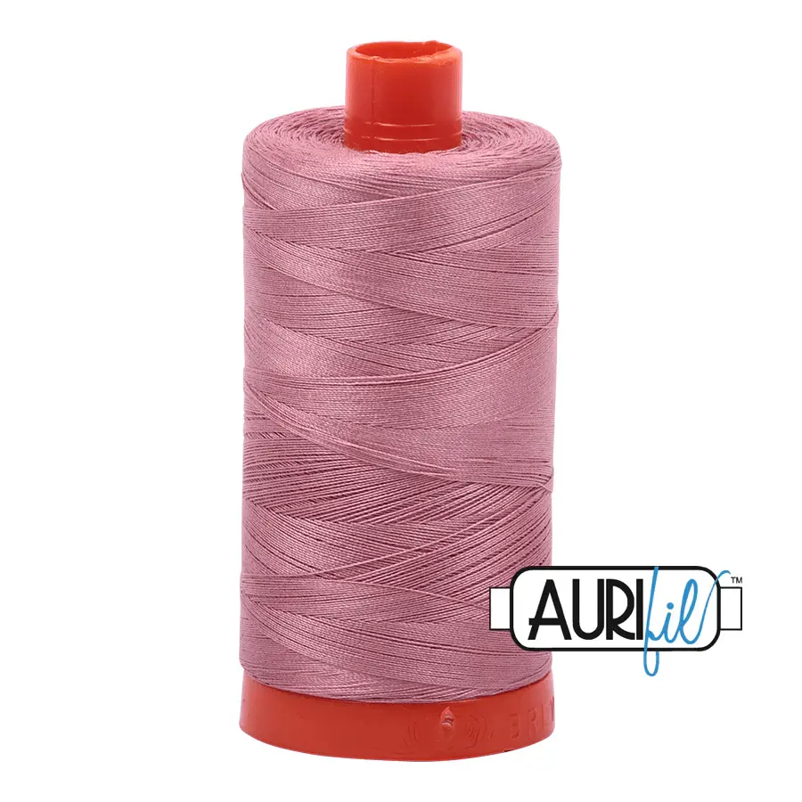Aurifil 50wt Cotton Thread - A1050-2445 Victorian Rose, 1422yd, Smooth Feed, Low Lint - Ideal for Garment Sewing, Custom Textile Work, Crisp Seam Definition