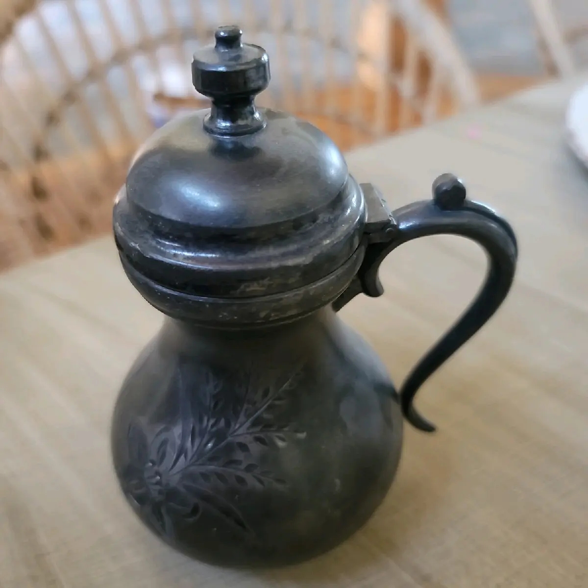 antique silver creamer container