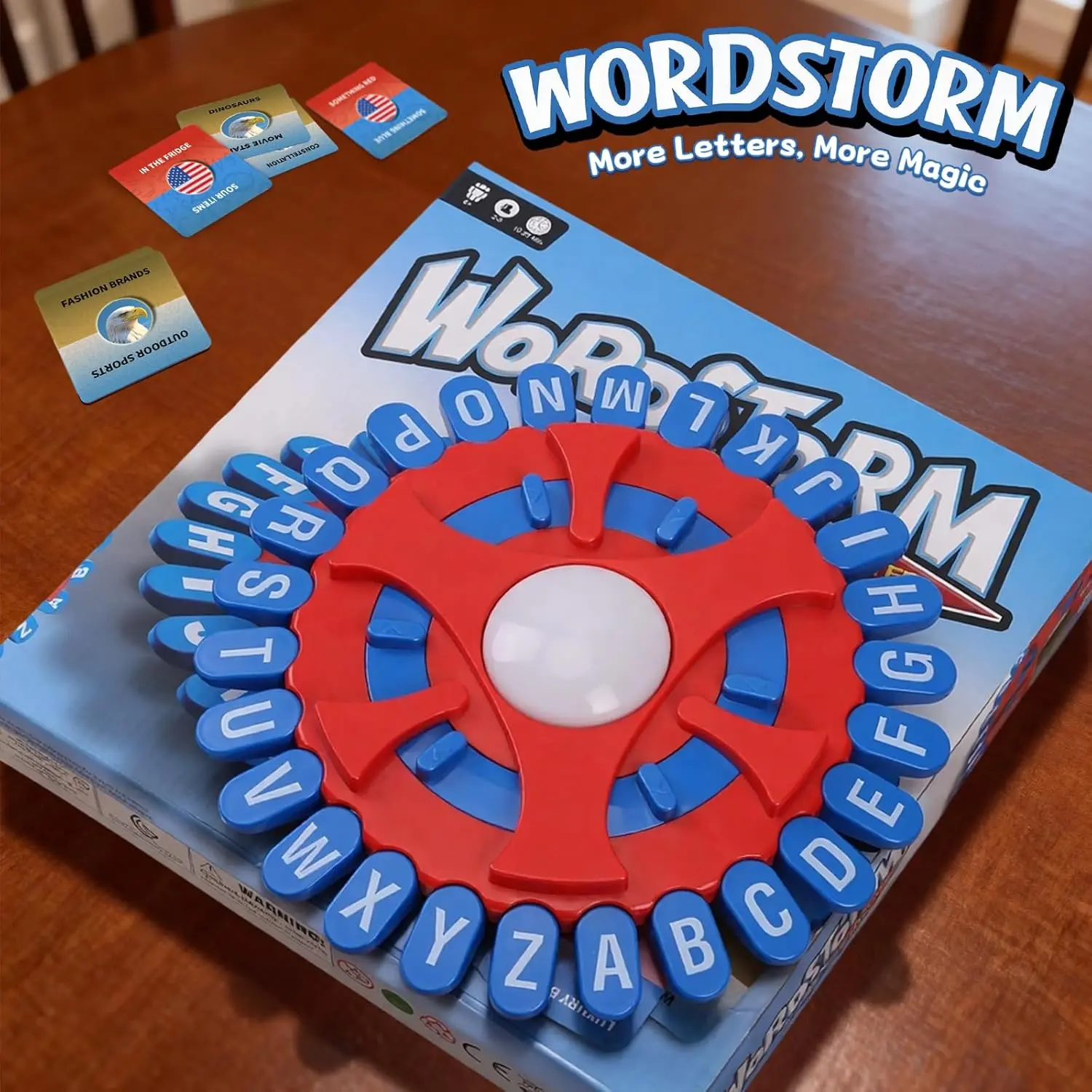 26 Letters Word Games, 36 Cards with 144 Categories Think Game, Quick Thinking Letter Pressing Word Game, Fast-Paced Board Game, A Great Board Game for Family and Friends