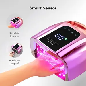 Makartt UV LED Nail Lamp - Fast Curing UV Light with Handle Nail Dryer with 42 Beads 4 Timers Cordless Lamp Rechargeable LCD Touchscreen & Smart Sensor