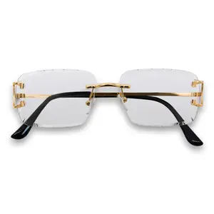 Cut Edge Frameless Sunglasses – Clear Lens Fashion Sunglasses