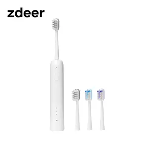 ZDEER Oscillating Sonic Electric Toothbrush with 3 BrushHeads,3 Modes 3 Intensity Settings ,Traveling Partner vibrate brush White vibrate brush