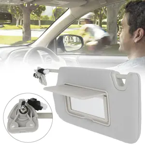 Grey Left Driver Side Sun Visor with Light, Replacement for Nissan Altima 2013 2014 2015 2016 2017 2018, Replaces # 96401-3TA2A