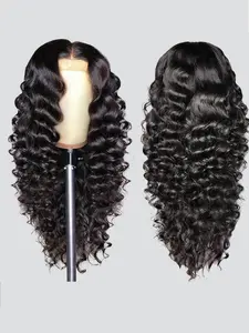 Long Deep Wavy Wigs for Women, Gorgeous Fluffy Wigs without Bangs, Synthetic Full Machine Wigs for Party, Daily Use